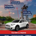 Vista laterale della Fiat 600 1.2 Hybrid – offerta noleggio a lungo termine privati