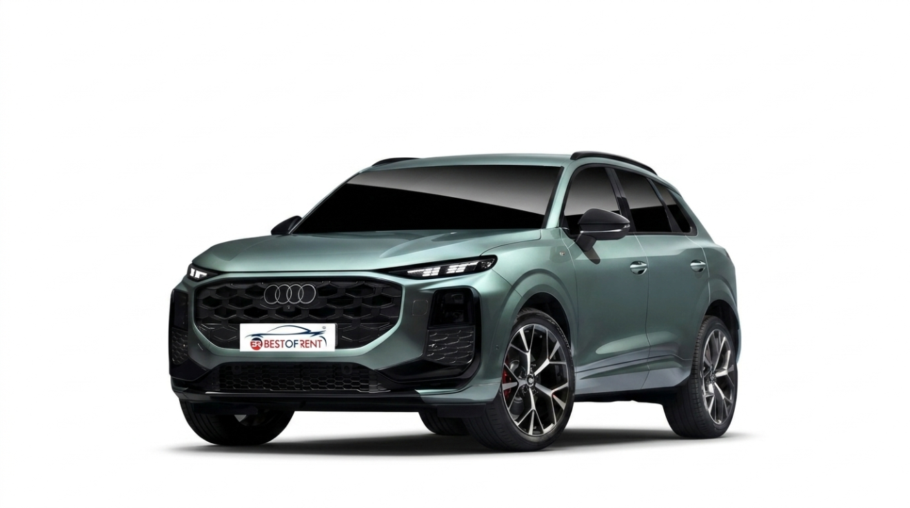 Audi Q3 S Tronic Business Advanced | Visione Frontale | Verde Militare Metallizzato