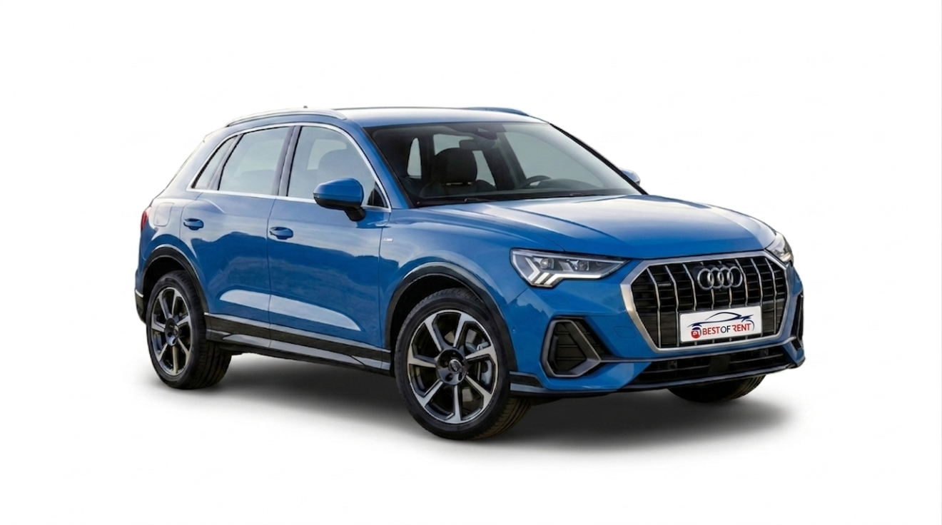 Audi Q3 40 | Visione Laterale | Colore Turbo Blue