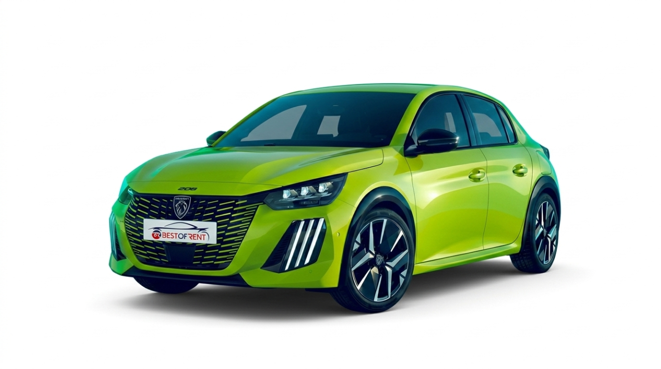Peugeot 208 Style PureTech | Visione Frontale | Colore Giallo Agueda
