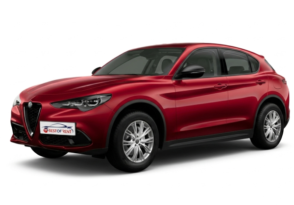 Alfa Romeo Stelvio 2.2 | Visione Laterale | Rosso Metallizzato