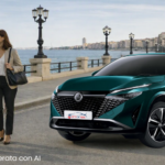 lungomare barese con una coppia di professionisti e un'auto al loro fianco parcheggiata.
